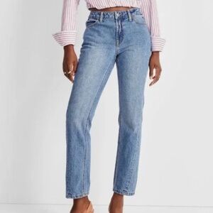 Future Collective Kahlana Barfield Brown mid rise boyfriend jeans 8